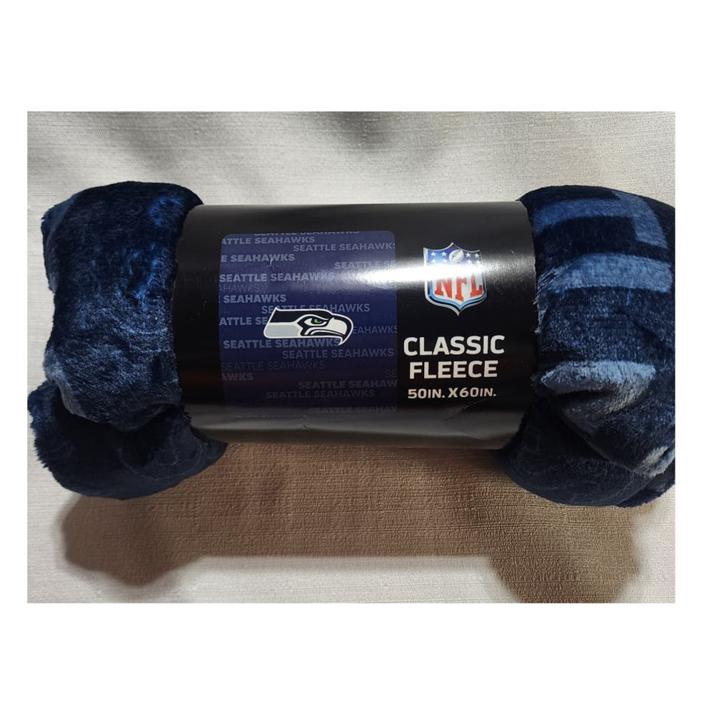 Seattle seahawks classic fleece throw 50in x 60 in - Picture 4 of 6